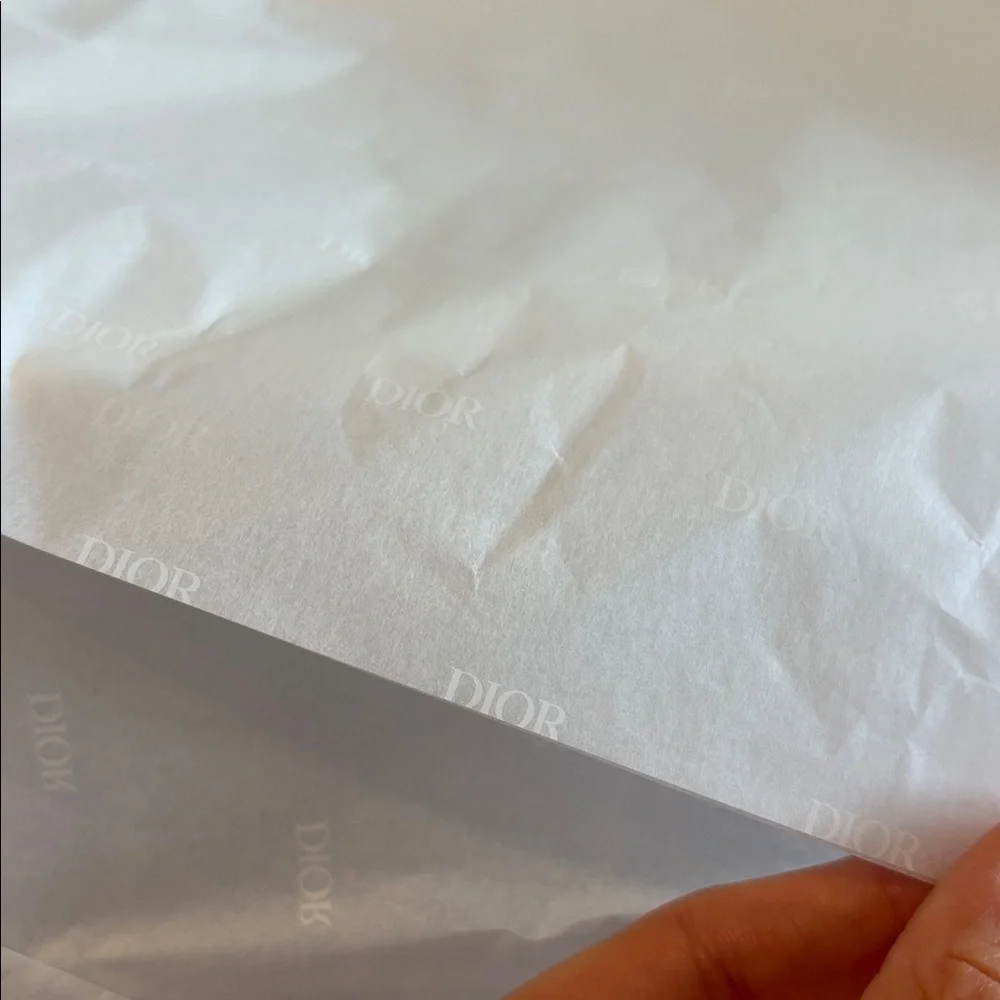 White Dior Shoe Box, 2 Dust Pouches, Ribbon, receipt sleeve and care card set - Picture 10 of 13